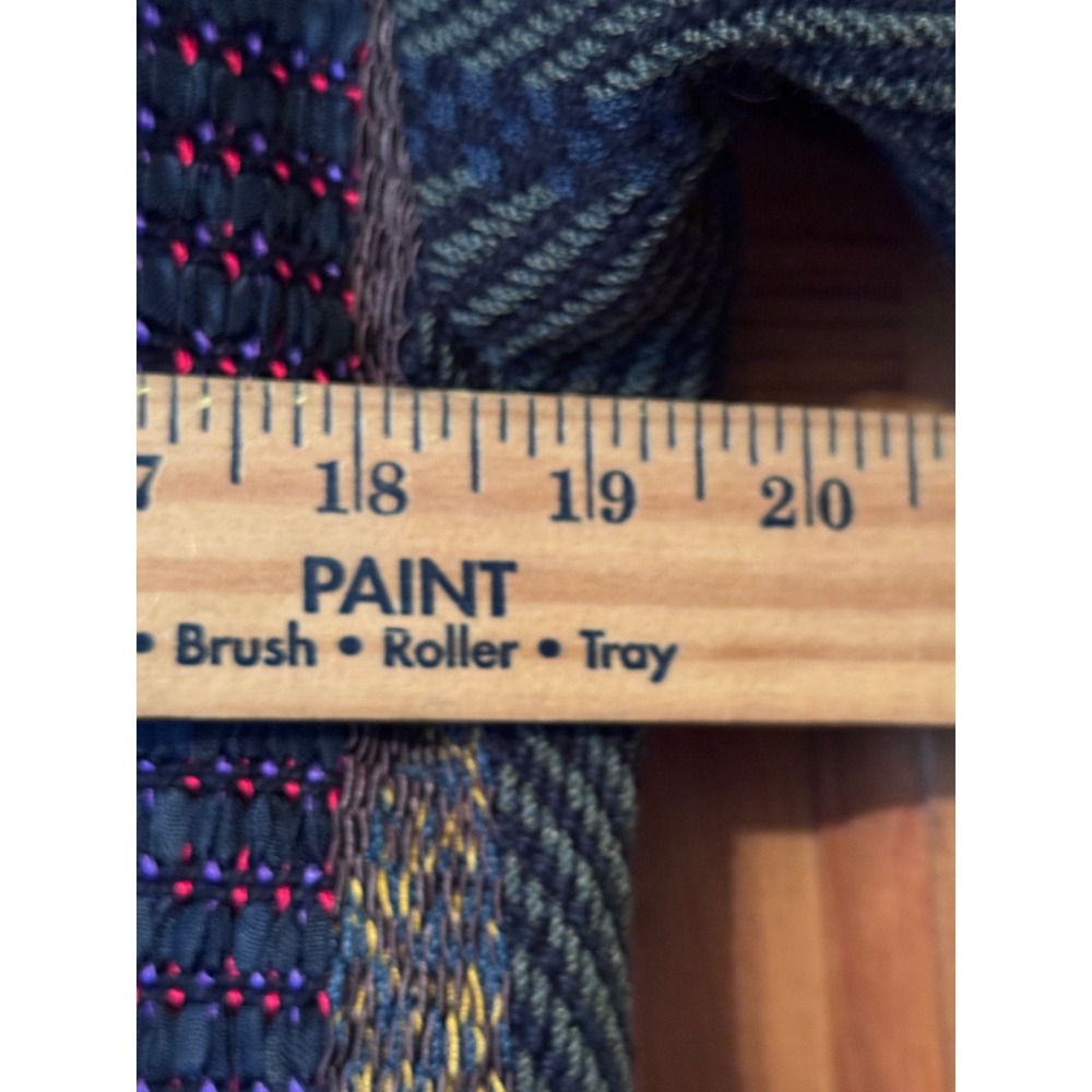 Hand Woven Deborah Cross Art To Wear 80s Textured Mixed Media Silk Metallic Wool - Picture 5 of 7